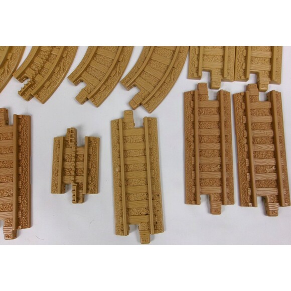 Geo Trax Brown Tan Rail Road Track Lot of 16 Replacement Straight Curved Geotrax - Picture 4 of 5